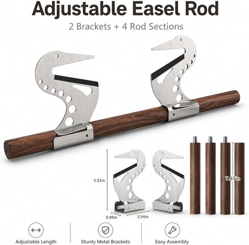 Artist Hand Support Bridge, Adjustable Easel Hand Rest Support Bar（Round） in Saudi Arabia