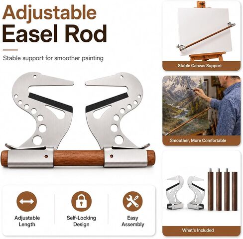 Artist Hand Support Bridge, Adjustable Easel Hand Rest Support Bar（Round） in Saudi Arabia