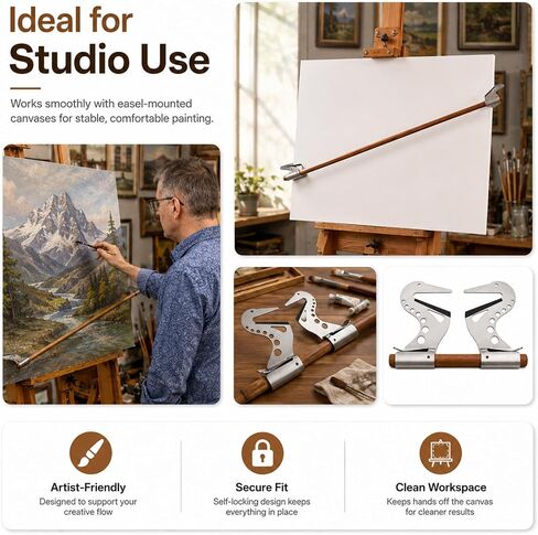 Artist Hand Support Bridge, Adjustable Easel Hand Rest Support Bar（Round） in Saudi Arabia
