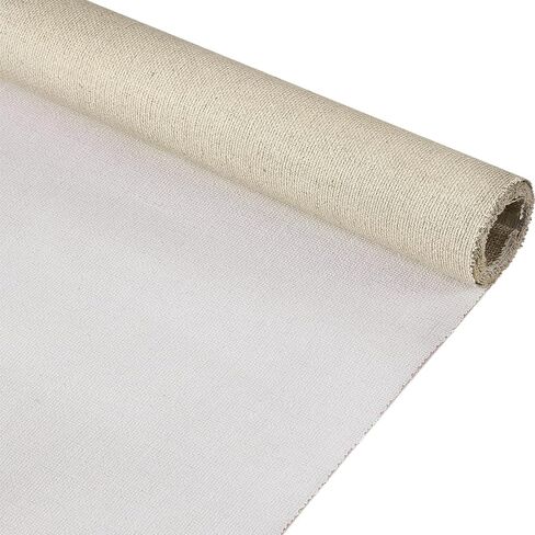 Fuutreo 12 أونصة من القماش القطني ثلاثي الطبقات من القماش من Gesso لوحة فنية خلفية للإمداد الفني (عرض 63 بوصة × طول 8 ياردات) in Kuwait