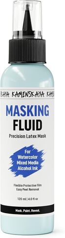 KAMENSKAYA Masking Fluid for Watercolor Painting – Natural Latex Liquid Mask with Precision Pen Applicator – Artist-Developed for Watercolor, Alcohol Ink & Mixed Media – 4 oz / 120 ml in Kuwait
