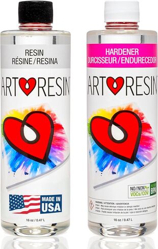 ArtResin Epoxy Resin – High-Gloss Clear Coat for Artwork - 32 oz (16 oz resin + 16 oz hardener) (946 ml) in Kuwait