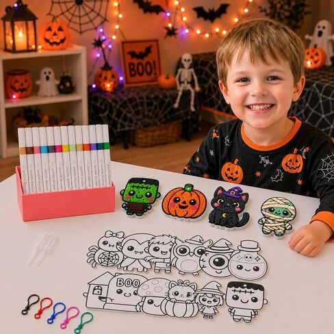VEYLIN Halloween 3D Magic Foam Texture Painting Kit, 74 Pcs Puffy Paint Art in Kuwait
