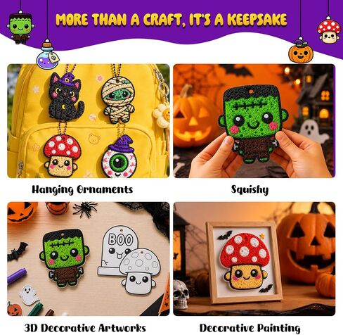 VEYLIN Halloween 3D Magic Foam Texture Painting Kit, 74 Pcs Puffy Paint Art in Kuwait