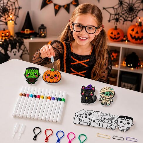 VEYLIN Halloween 3D Magic Foam Texture Painting Kit, 74 Pcs Puffy Paint Art in Kuwait