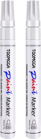 TOOMGGA 2 White Paint Pens Permanent Paint Markers, Oil Based Medium Tip in Kuwait