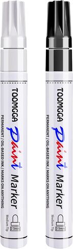 TOOMGGA 2 White Paint Pens Permanent Paint Markers, Oil Based Medium Tip in Kuwait