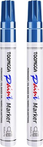 TOOMGGA 2 White Paint Pens Permanent Paint Markers, Oil Based Medium Tip in Kuwait
