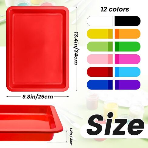 12 Pack Large Stackable Plastic Art Trays,Colorful Stackable Craft Trays in Saudi Arabia