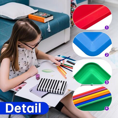6 Pack Extra Large Plastic Art Trays 16 x 12 x 1.4 Inch for Classroom,6 Colors Stackable Craft Trays,Colorful Activity Serving Tray for Kid Painting,Organizer,Project,Jewelry Beads Sorting in Saudi Arabia