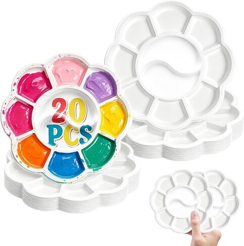 20PCS Disposable Mini Watercolor Palette Tray - Plastic Paint Mixing Tray in Saudi Arabia