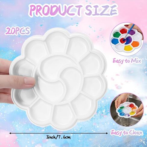 20PCS Disposable Mini Watercolor Palette Tray - Plastic Paint Mixing Tray in Saudi Arabia