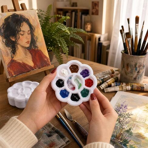 20PCS Disposable Mini Watercolor Palette Tray - Plastic Paint Mixing Tray in Saudi Arabia