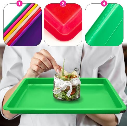 6 Pack Extra Large Plastic Art Trays,16x12x1.4 Inch Stackable Activity Tray,Craft Painting Tray for Home Organizer School Work DIY Project Beads,6 Colors in Saudi Arabia