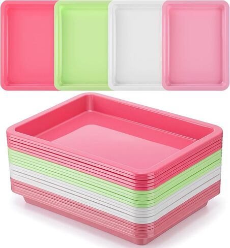 20 Pcs Small Plastic Art Sand Tray, Light Pink, Purple, Blue, Green in Kuwait