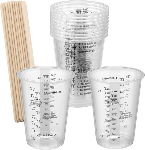 10PCS 8oz Paint Mixing Cups, Disposable Epoxy Resin Cups with Stir Sticks in Saudi Arabia