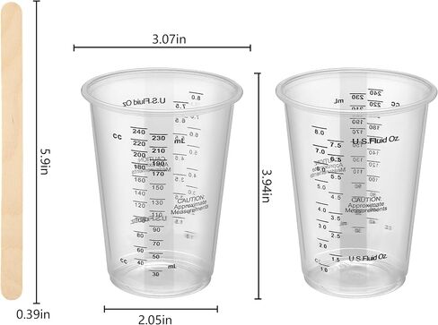 10PCS 8oz Paint Mixing Cups, Disposable Epoxy Resin Cups with Stir Sticks in Saudi Arabia