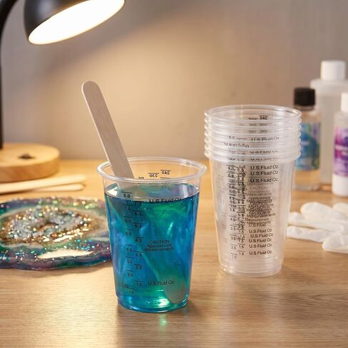 10PCS 8oz Paint Mixing Cups, Disposable Epoxy Resin Cups with Stir Sticks in Saudi Arabia