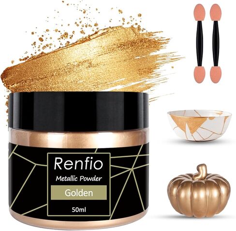 Renfio Metallic Pigment Powder, 5 Colors Gold Mica Powder for Resin in Saudi Arabia