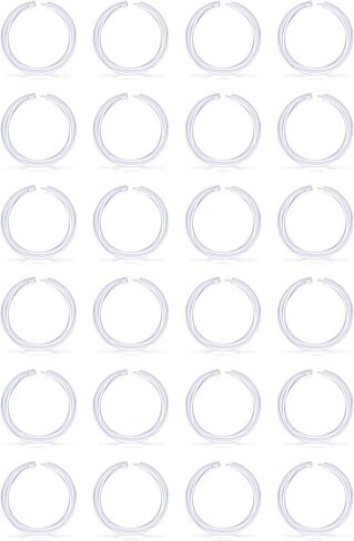Lcolyoli 24PCS 18G Septum Retainer Clear Nose Hoop Rings Bioflex Cartilage Tragus Helix Earring Clicker Piercing Jewelry for Women Men 6-12mm Inner in Kuwait