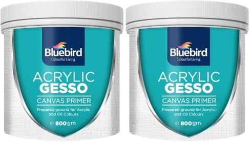 BLUEBIRD Heavy Gesso Primer for Acrylic Painting, White, 5.3Oz / 150 GM Full Tub, Gesso Surface Prep Medium For Acrylic Paint and Oil Paint in Saudi Arabia