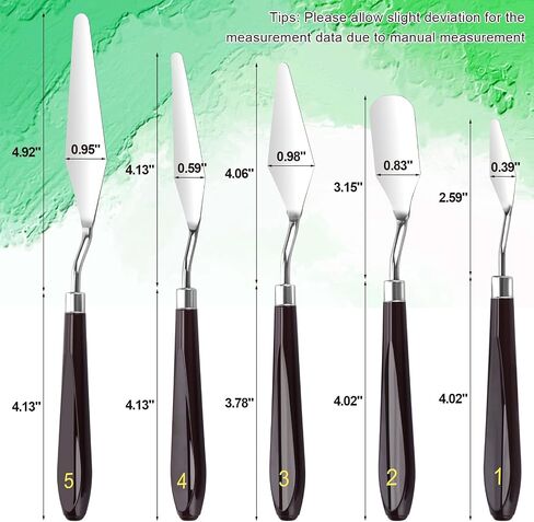 5 Piece Palette knifes Painting Knife Set Supplies for Oil, Acrylic Paint,Cake Decorating,Stainless Steel Pallet Knife Paint Knife Art Spatula for Various Types of Painting,ColorMixing,Smearing in Saudi Arabia