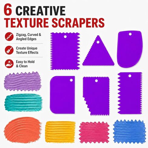 Painting Palette Knife- 5pcs Palette Knives With 6 Plastic Scrapers Set in Saudi Arabia