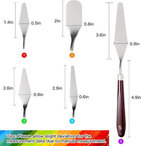 10PCS Palette Knife, Stainless Steel Painting Knife Set, Flexible Spatula Pallet Knife, Metal Artist Knives, Oil Painting Accessories Color Mixing Scraper for Oil, Canvas, Acrylic Painting By CUALORK in Kuwait