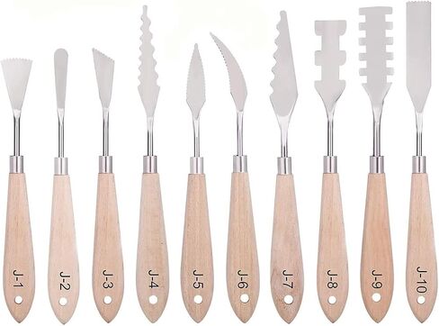 Artist Painting Knives Set - 5 Pieces Painting Knives Stainless Steel Spatula Palette Knife Oil Painting Accessories Color Mixing Set for Oil, Canvas, Acrylic in Saudi Arabia