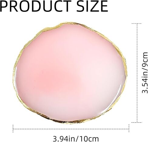 2 Pack Resin Nail Art Palette, Gold Edge Nail Polish Palette, Pink & White in Saudi Arabia