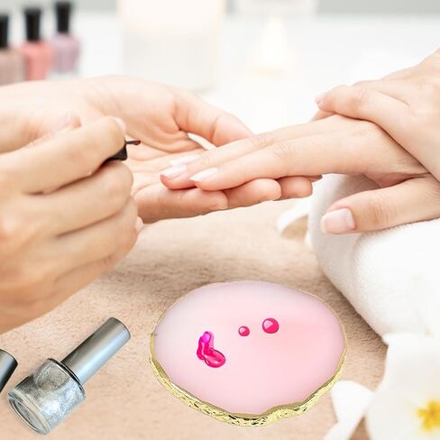 2 Pack Resin Nail Art Palette, Gold Edge Nail Polish Palette, Pink & White in Saudi Arabia