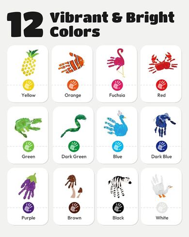 JUPITEARTH 28 PCS Finger Paint, Washable Paint for Todllers 60ml in Saudi Arabia