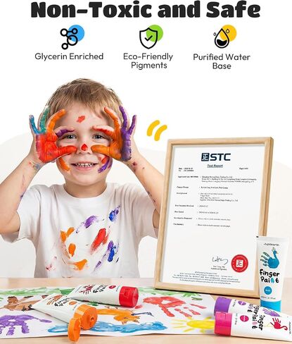JUPITEARTH 28 PCS Finger Paint, Washable Paint for Todllers 60ml in Saudi Arabia