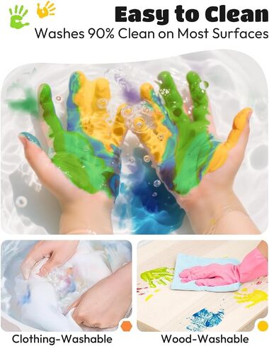 JUPITEARTH 28 PCS Finger Paint, Washable Paint for Todllers 60ml in Saudi Arabia