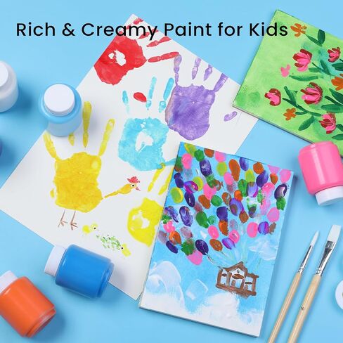 ARTME Washable Paint for Kids, 14 Colors x 2 oz Finger Paint with 3 Brushes in Kuwait