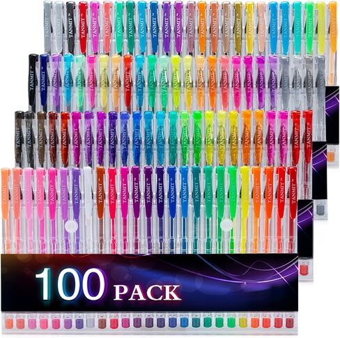 TANMIT 36 Colors Gel Pens Set for Adult Coloring Books with 40% More Ink in Kuwait