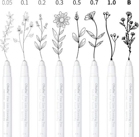 Ohuhu Fineliner Micro Drawing Pens: 8-size Tips (Ultra-fine, Fine & Brush) in Saudi Arabia