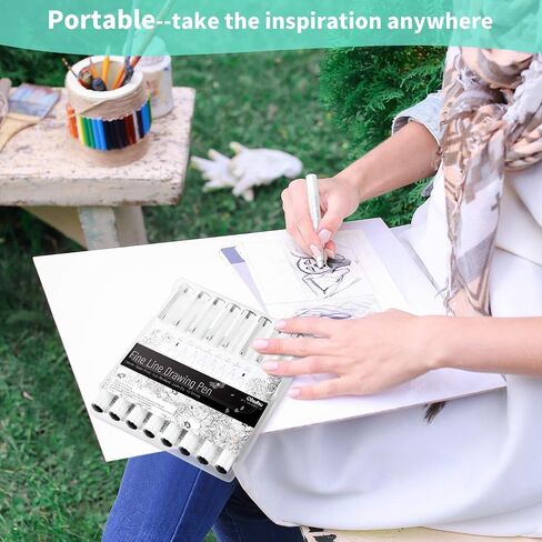 Ohuhu Fineliner Micro Drawing Pens: 8-size Tips (Ultra-fine, Fine & Brush) in Saudi Arabia