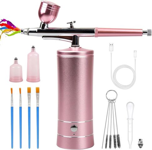 Airbrush-Kit Rechargeable Cordless Airbrush Compressor -Auto Handheld Airbrush Gun, Airbrush Set Portable Wireless Air Brush for Barber, Nail Art, Cake Decor, Makeup, Model Painting in Kuwait