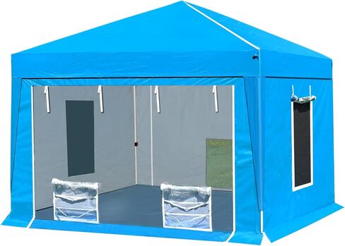 10X10X9FT Waterproof Portable Paint Booth with 2pcs Air Filters & Foldable Frames, Rainproof Spray Booth for Auto Parts, Furniture and Other Items Painting (White) in Saudi Arabia