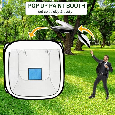 Pop Up Paint Booth 17x17x17 Inch Portable Airbrush Spray Tent with Mesh Door and Mesh Window for Models, Furniture, Auto Parts and Other Items Painting Works in Saudi Arabia