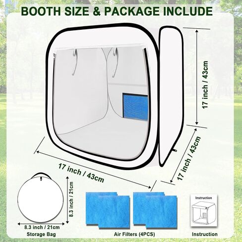 Pop Up Paint Booth 17x17x17 Inch Portable Airbrush Spray Tent with Mesh Door and Mesh Window for Models, Furniture, Auto Parts and Other Items Painting Works in Saudi Arabia