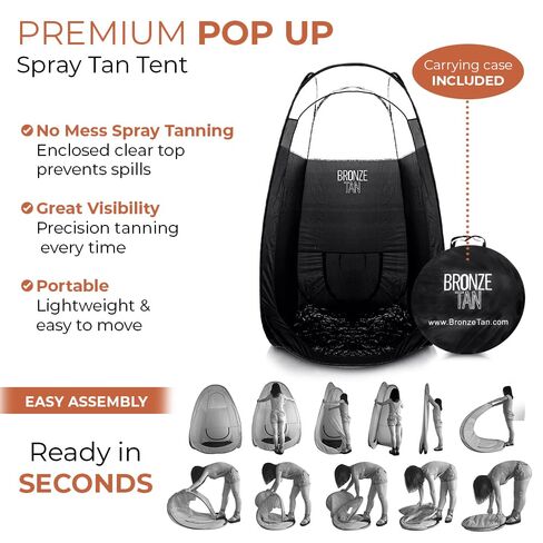 Bronze Tan Portable Pop Up Spray Tan Tent Booth with Carrying Case, Black in Saudi Arabia