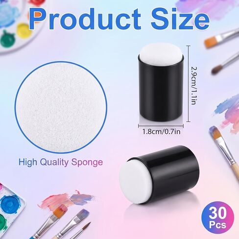 30PCS Finger Sponges Daubers Set, Sponge Head Finger Painting Sponge in Kuwait