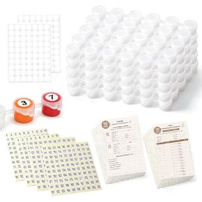 Lymoc 120 Empty Paint Pots with Lids,20 Strips 5ml Paint by Numbers Storage in Kuwait