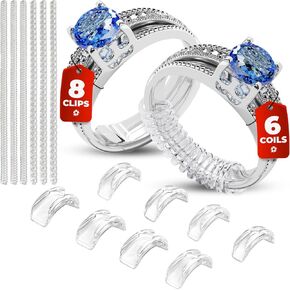 Ring Sizer Adjuster for Loose Rings - 12 Pack, Guards, Spacers & Tighteners, Fits Bands Up to 6mm, Reduces Size by 0.5-1.5, Invisible Design for Women & Men by 5 STARS UNITED in Saudi Arabia