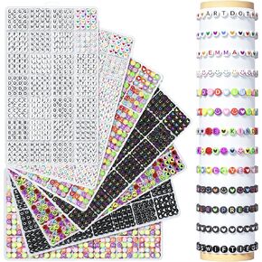 ARTDOT 1400 PCS Letter Beads for Jewelry Making Kit, 28 Styles Alphabet Beads for Friendship Bracelets Assorted Preppy Beads with Storage Case, Black White Box Packed in Kuwait