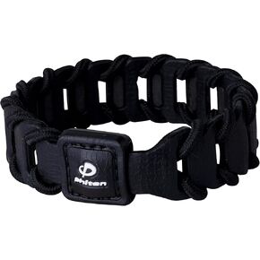 Phiten Fuse Titanium Bracelet - Durable Leather-Textured Silicone with Woven Nylon Cord, Permeated with Premium Aqua-Titanium and Micro-Titanium Spheres for Sports, Gym, Athletics for Men and Women in Saudi Arabia