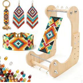 Adjustable Standing Bead Loom Kit for Adults – 5 Length Options, Ergonomic Angled Wood Beading Loom for Seed Beads, Bracelet Loom Kit for Jewelry Making, Wooden Bead Loom in Kuwait