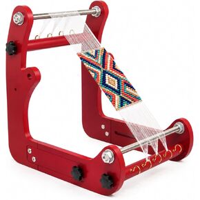 Adjustable Standing Bead Loom Kit, Wooden Beading Loom with Horizontally Sliding Frame, 8.1"–13.8" Adjustable Working Length, Ergonomic Angled Design for Adults and Beginners, Jewelry Making Crafts in Saudi Arabia